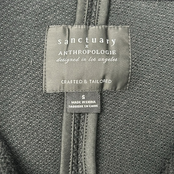 Anthropologie Sanctuary Womens Black Oversized Cotton Blend Boyfriend Blazer S - Picture 12 of 14